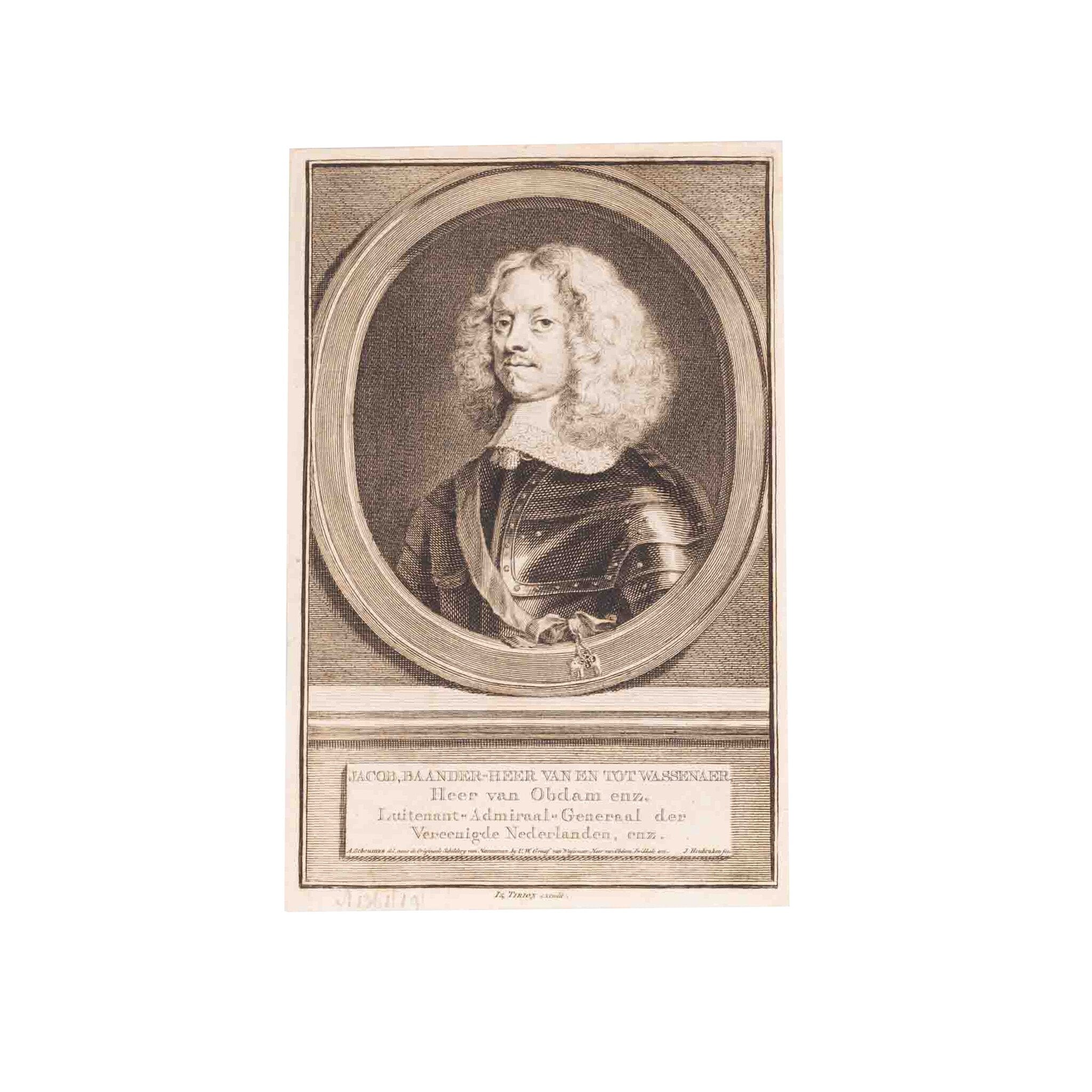 Vier portretten van luitenant-admiralen, J. Houbraken, ca. 1749-1760-zoom-5