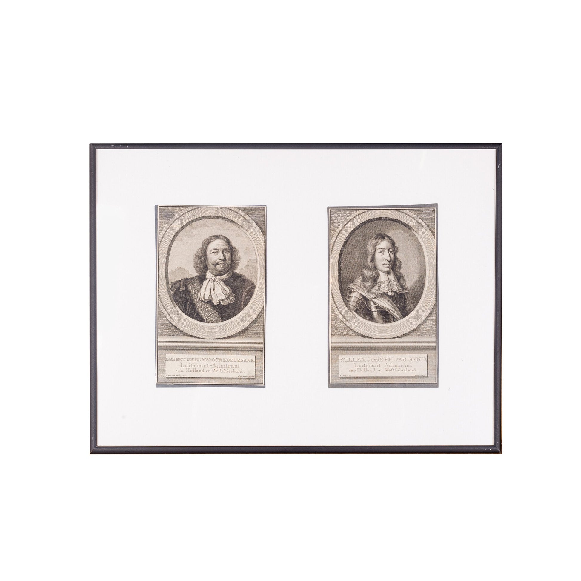 Prenten 'W.J van Gend' en 'E.M. Kortenaar', J. Houbraken, ca. 1749-1760-1