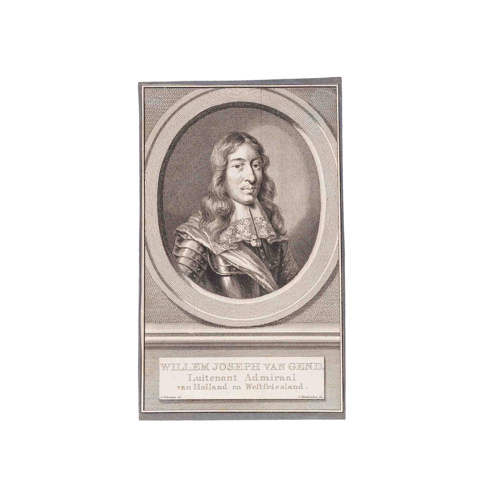 Prenten 'W.J van Gend' en 'E.M. Kortenaar', J. Houbraken, ca. 1749-1760-3