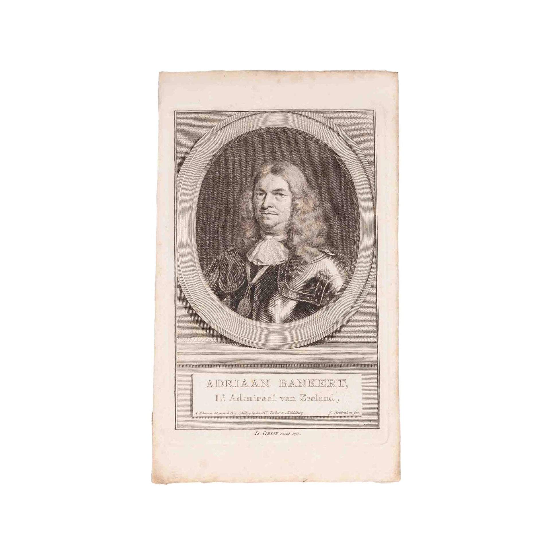 Vier portretten admiralen, J. Houbraken, ca. 1749-1760-3