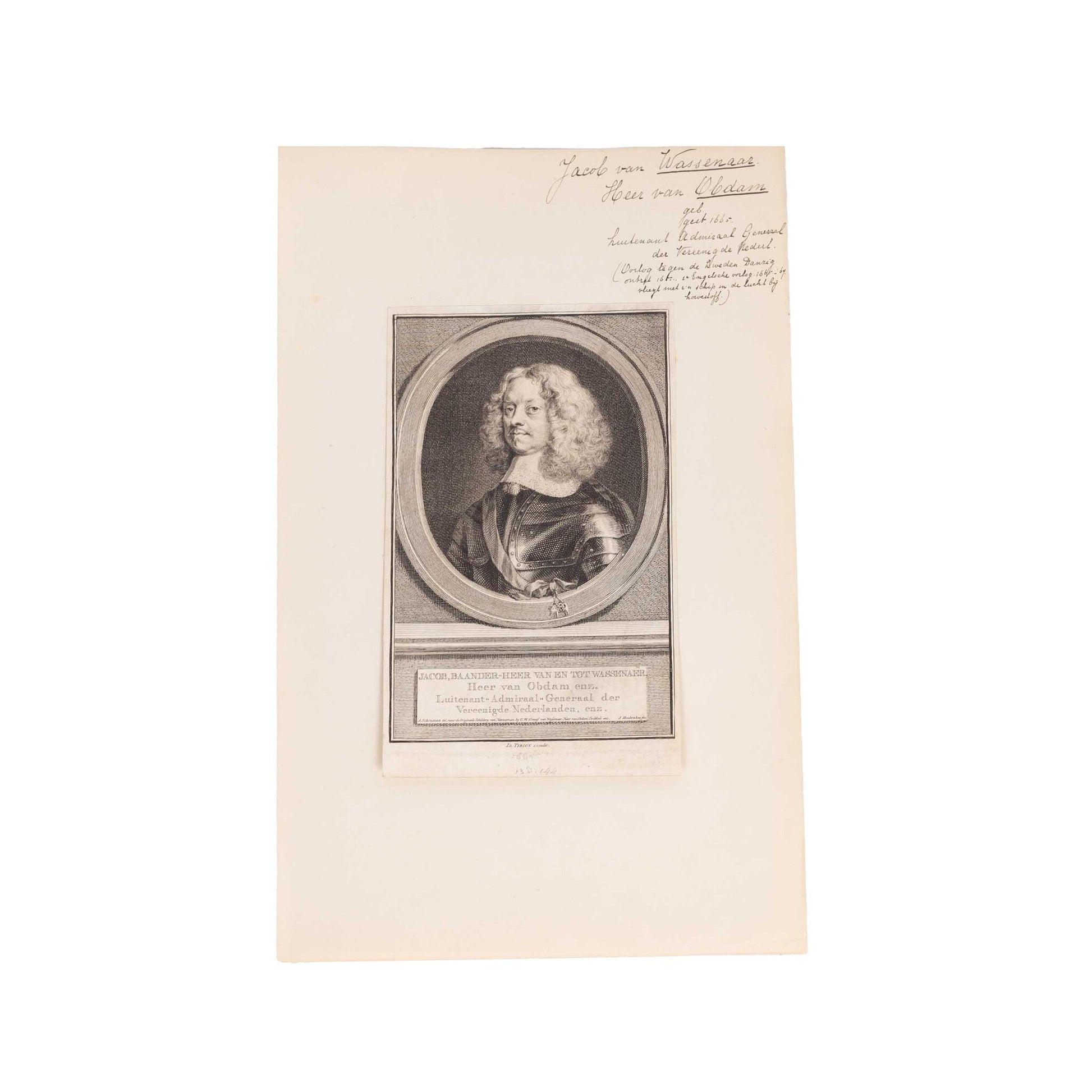 Drie portretten van admiralen, J. Houbraken, ca. 1749-1760-3