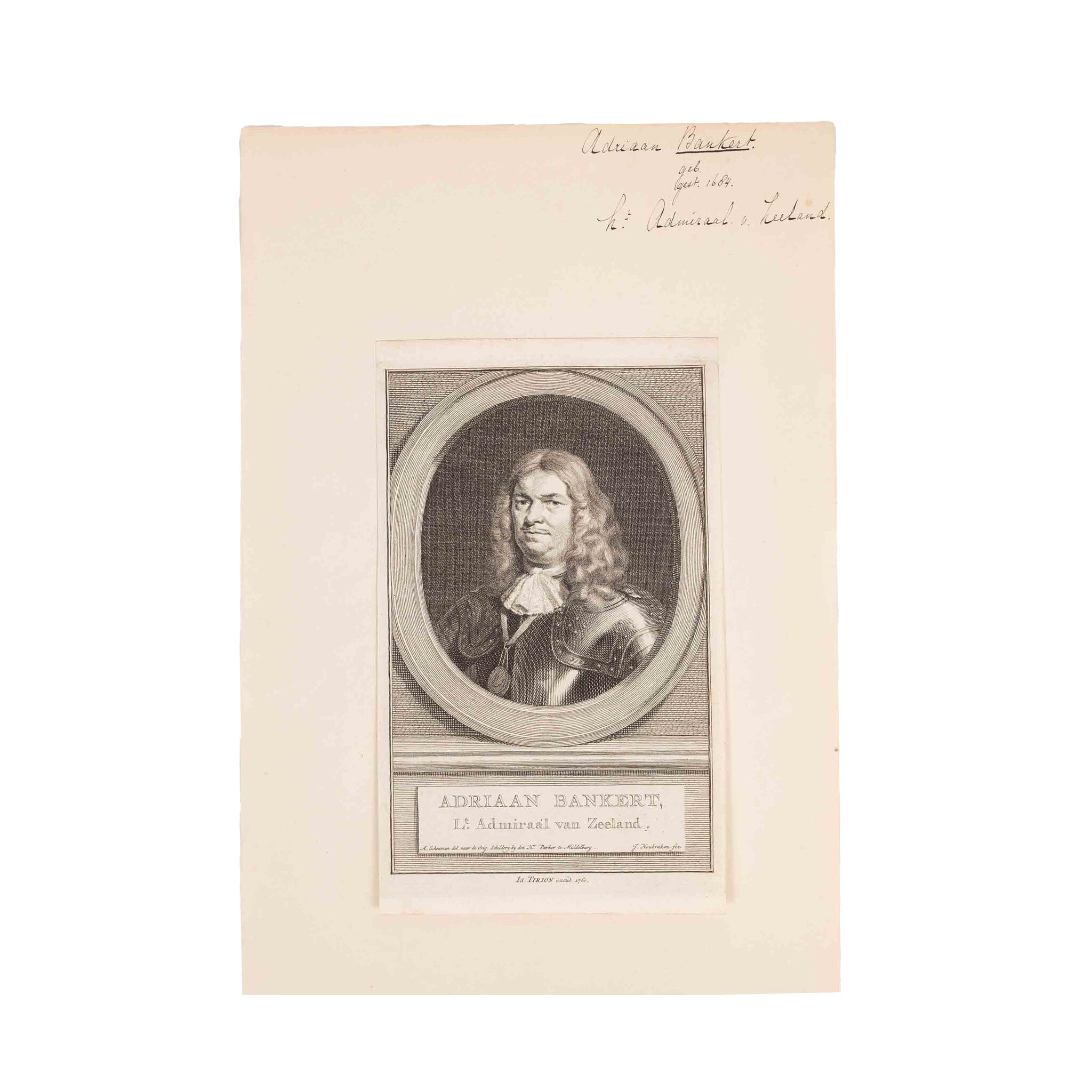 Drie portretten van zeevaarders, J. Houbraken, ca. 1749-1760-zoom-4