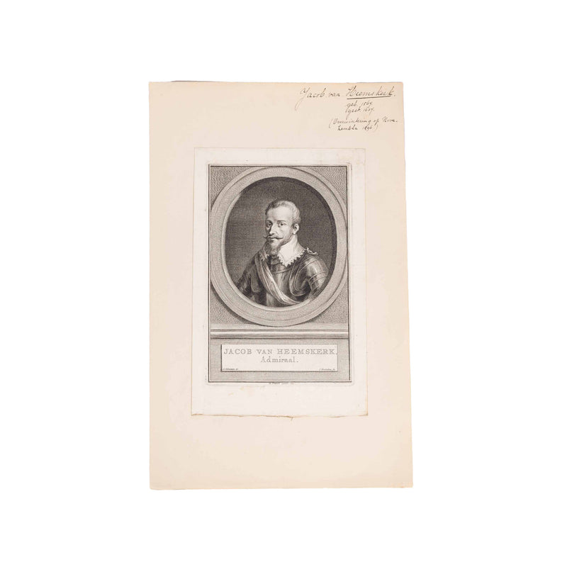 Drie portretten van zeevaarders, J. Houbraken, ca. 1749-1760-zoom-