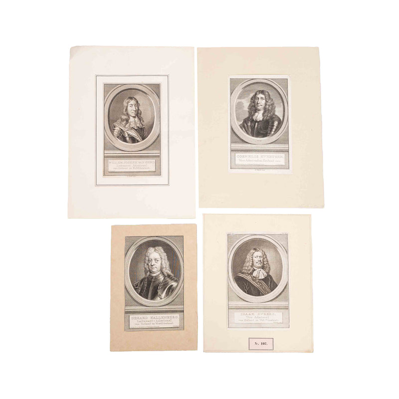 Vier portretten van admiralen, J. Houbraken, ca. 1749-1760-zoom-