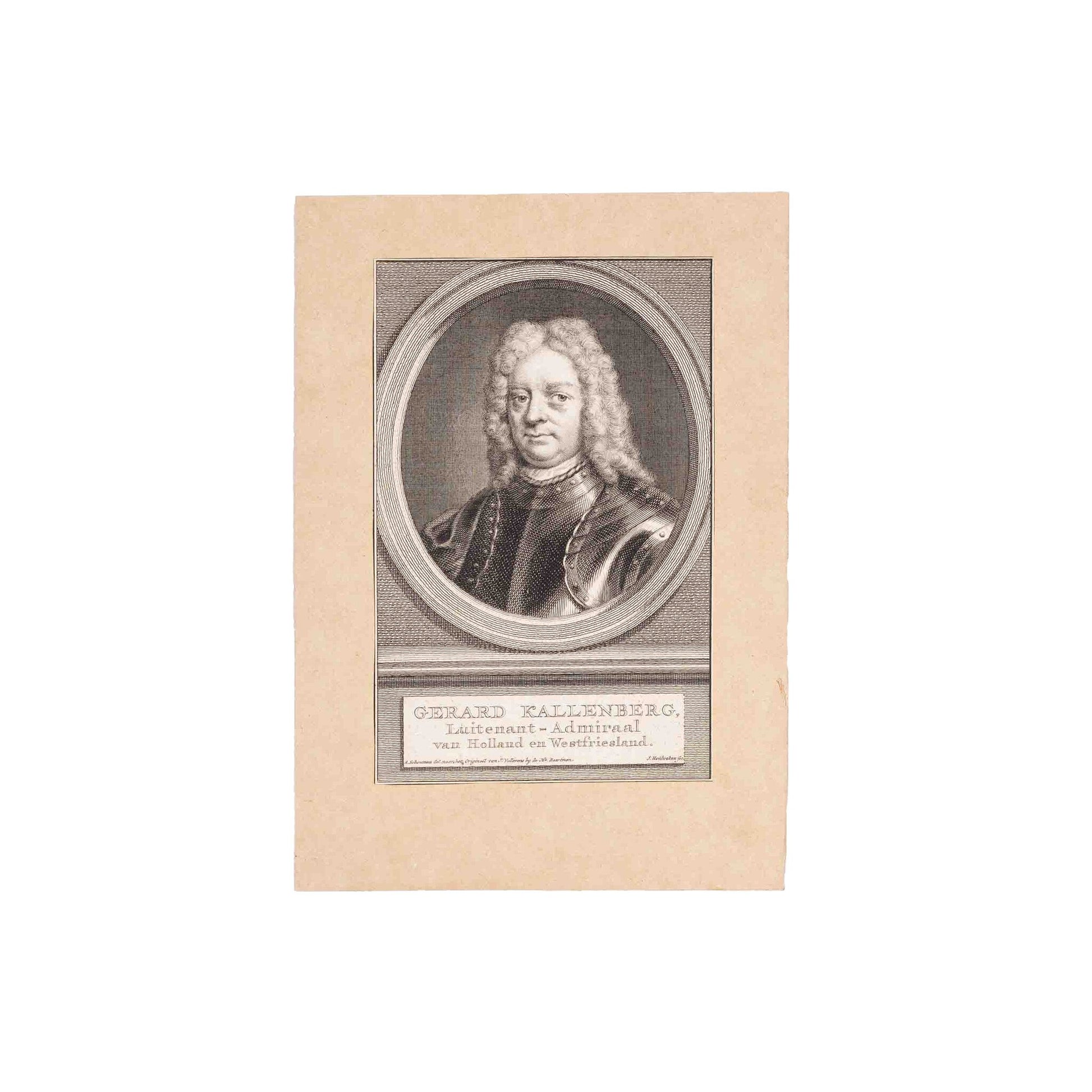 Vier portretten van admiralen, J. Houbraken, ca. 1749-1760-4