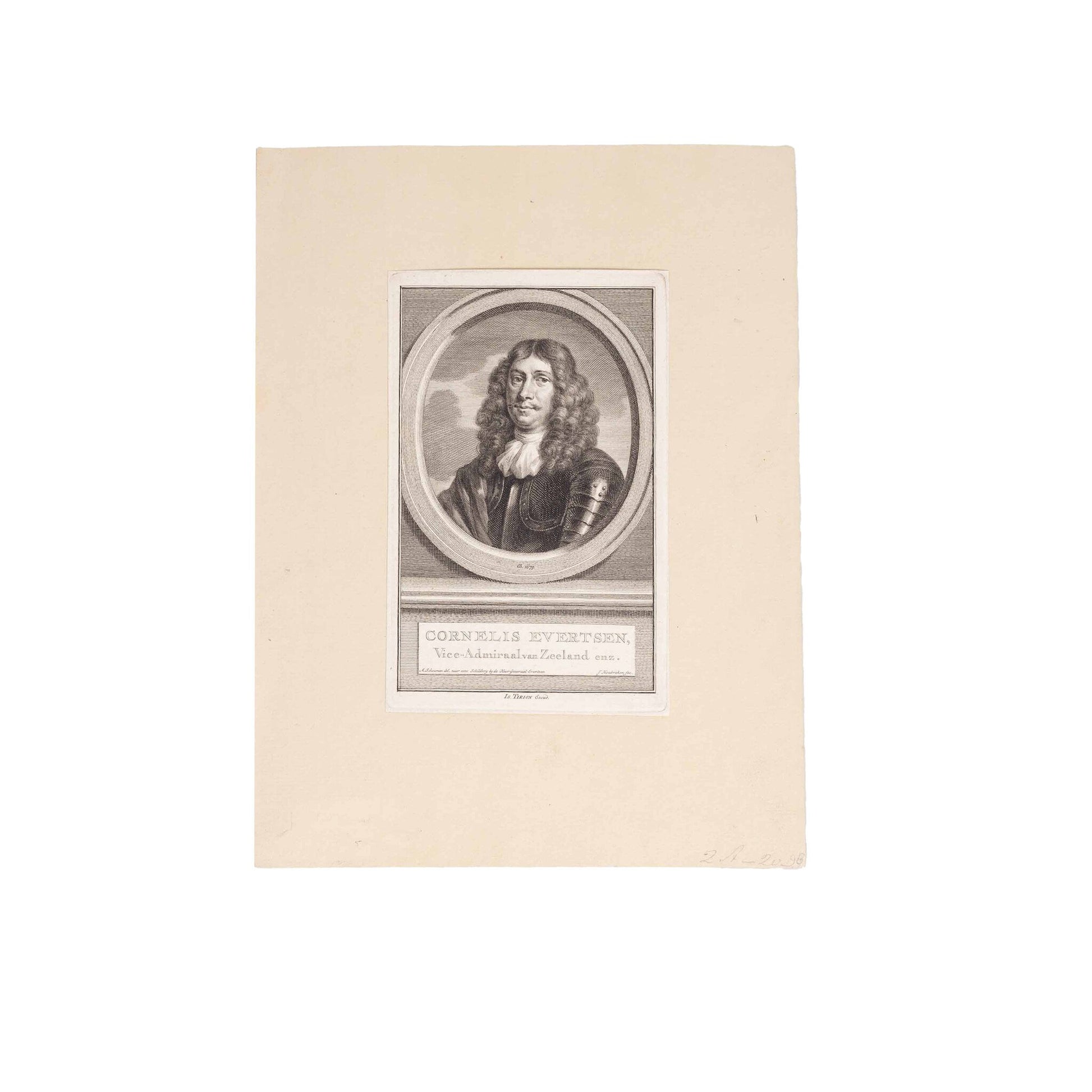 Vier portretten van admiralen, J. Houbraken, ca. 1749-1760-3