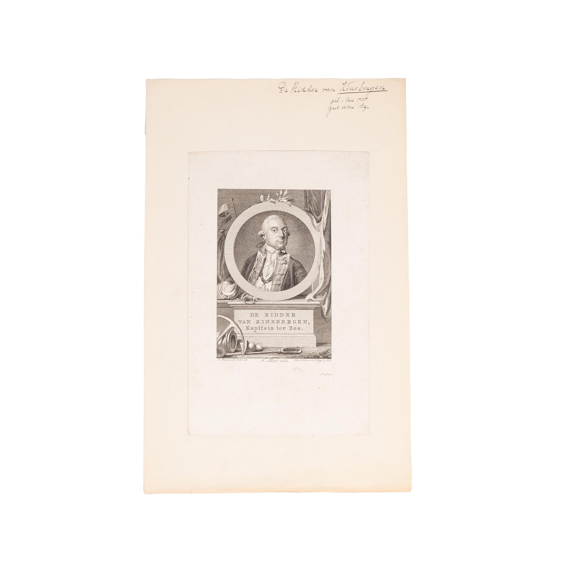 Vijf portretten van zeevaarders, ca. 1850-1860-3