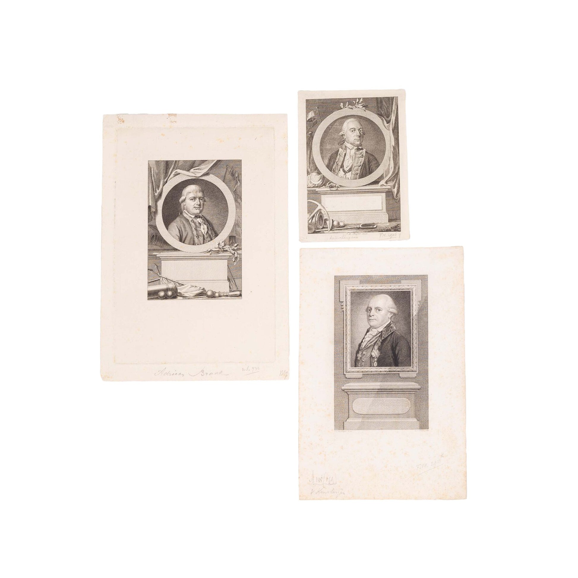 Drie portretten van een Kapitein ter Zee, ca. 1760-1785-1