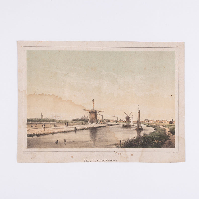 Prent 'Gezigt op 's Gravehage', P.W.M. Trap, ca. 1859-zoom-