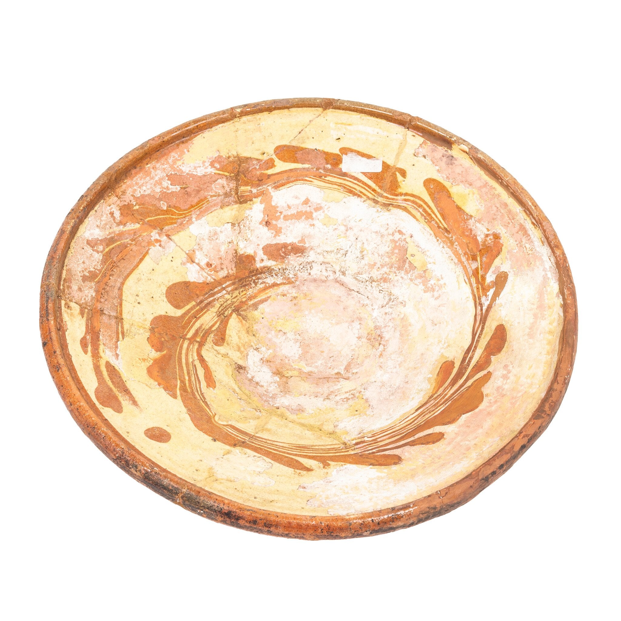 Schaal van slibaardewerk, 17e -18e eeuw-zoom-1