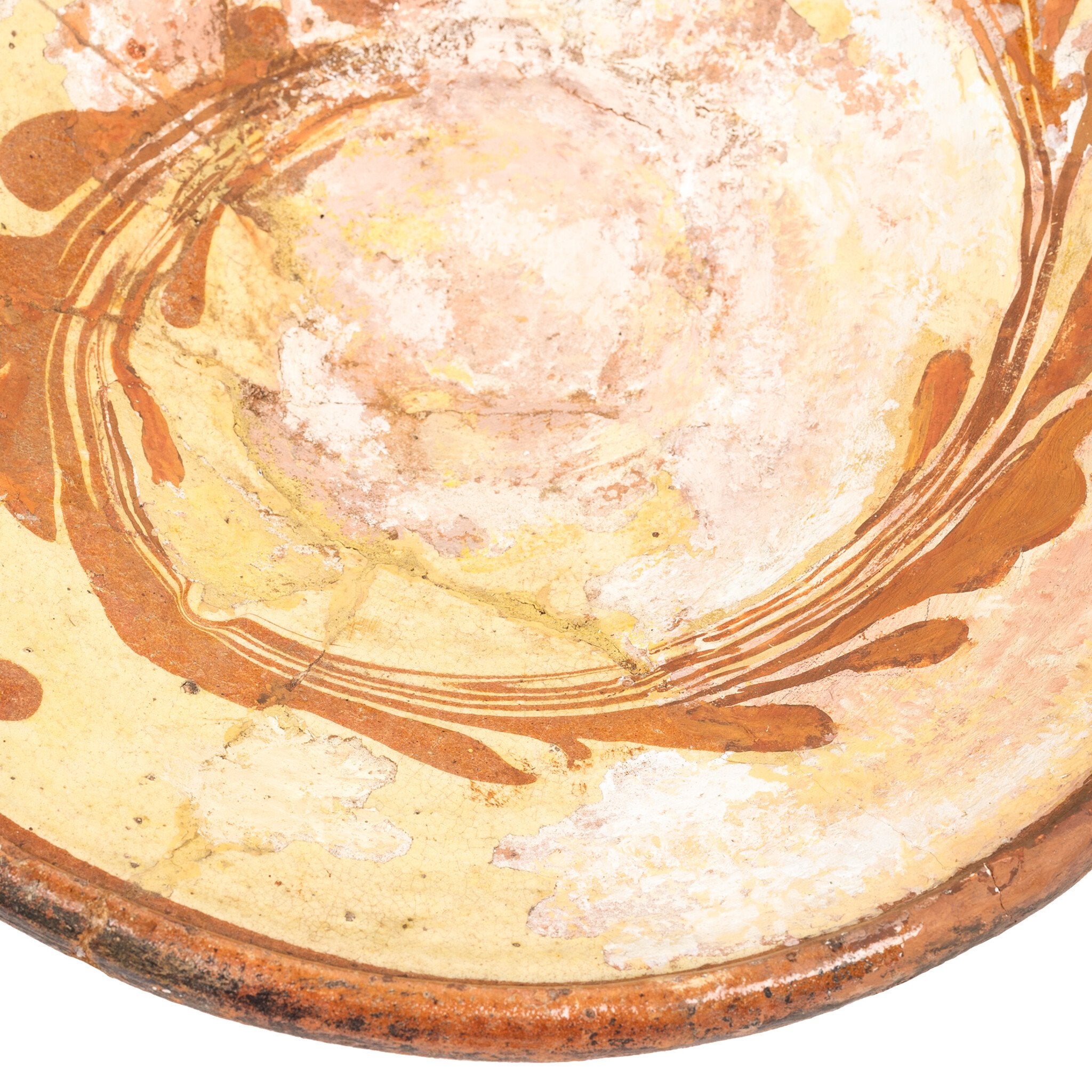 Schaal van slibaardewerk, 17e -18e eeuw-zoom-3