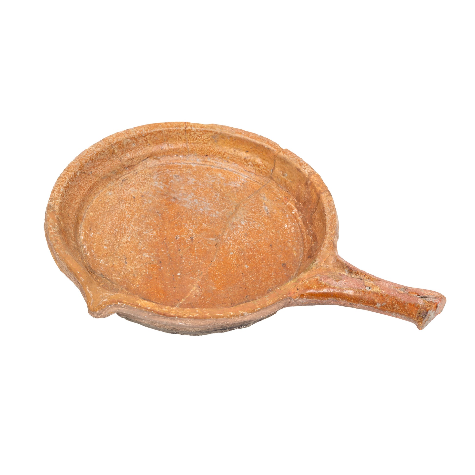 Kleine steelpan van roodbakkend aardewerk, 12e-18e eeuw-3