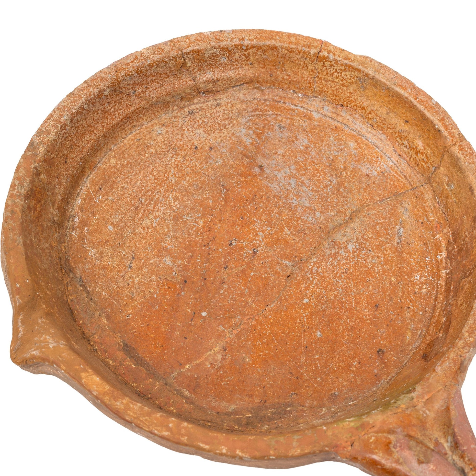 Kleine steelpan van roodbakkend aardewerk, 12e-18e eeuw-4