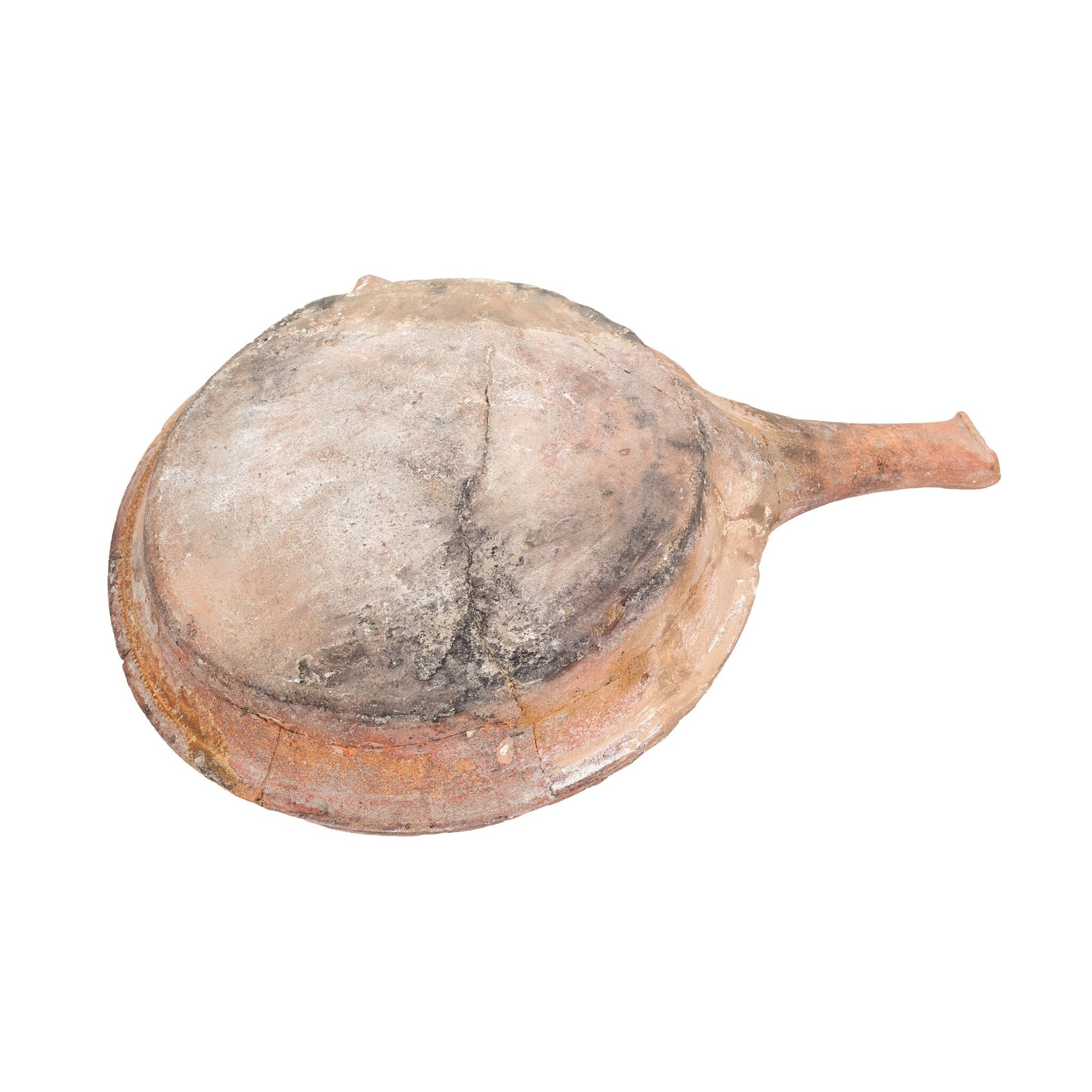Kleine steelpan van roodbakkend aardewerk, 12e-18e eeuw-5