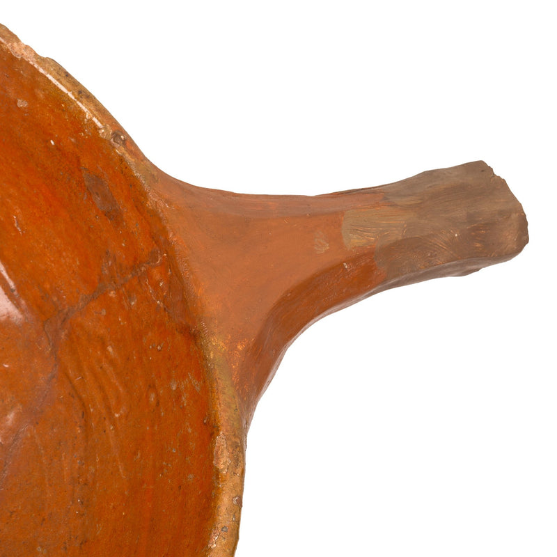 Grote steelpan van roodbakkend aardewerk, 12e-18e eeuw-zoom-