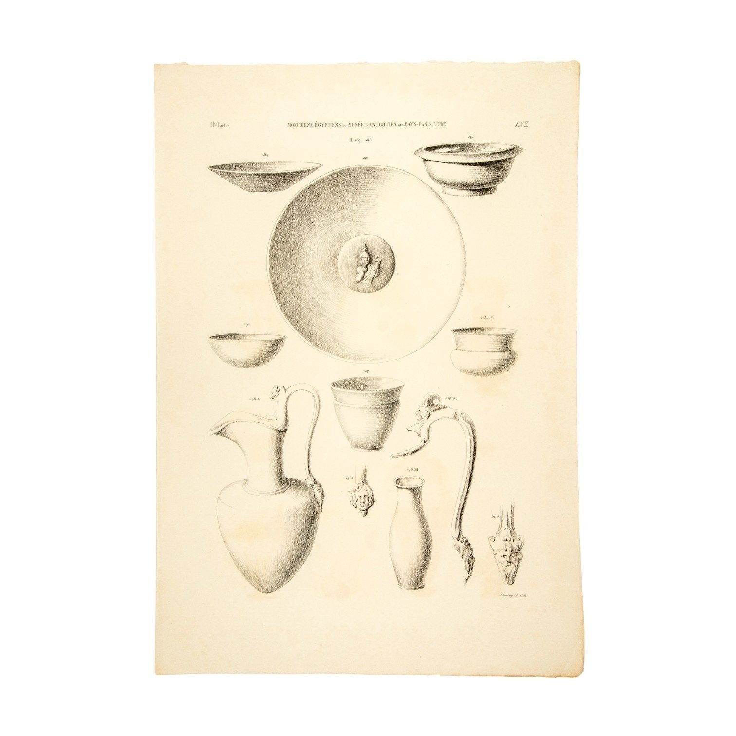 Litho's Egyptische kruiken en kannen, 1840