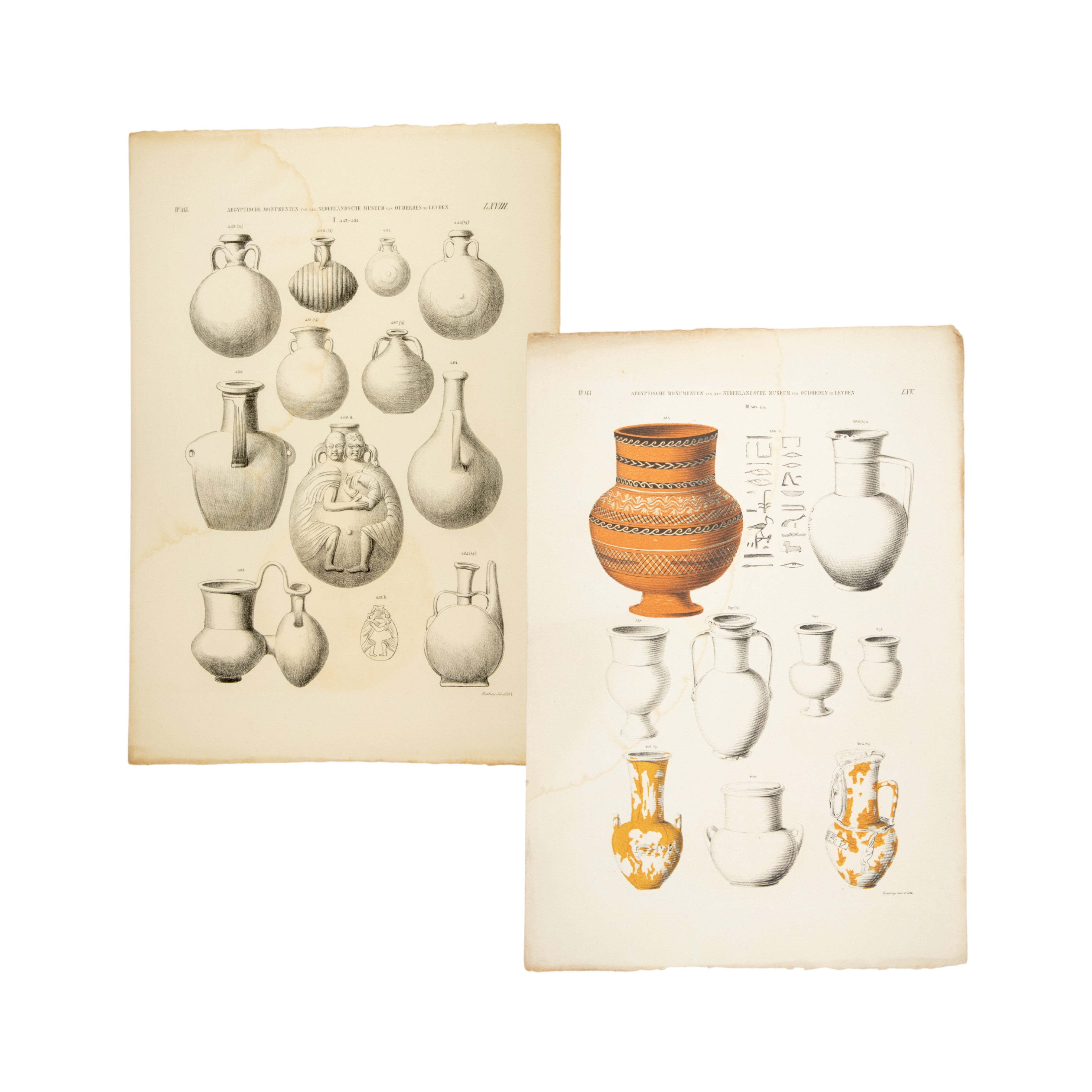 Litho's vazen en kruiken, 1840