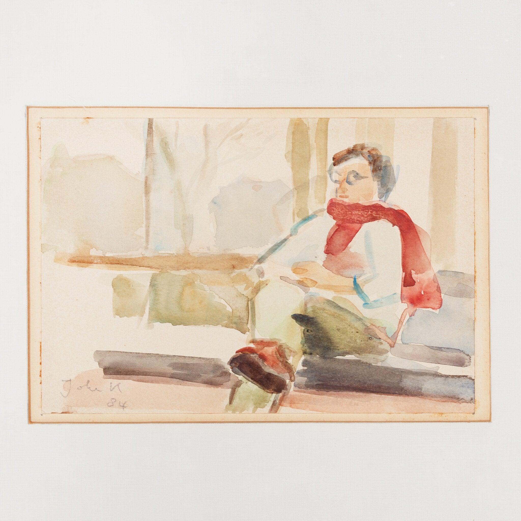 Joke Kokkelkoren, 'Vrouw met rode shawl', 1984-zoom-2