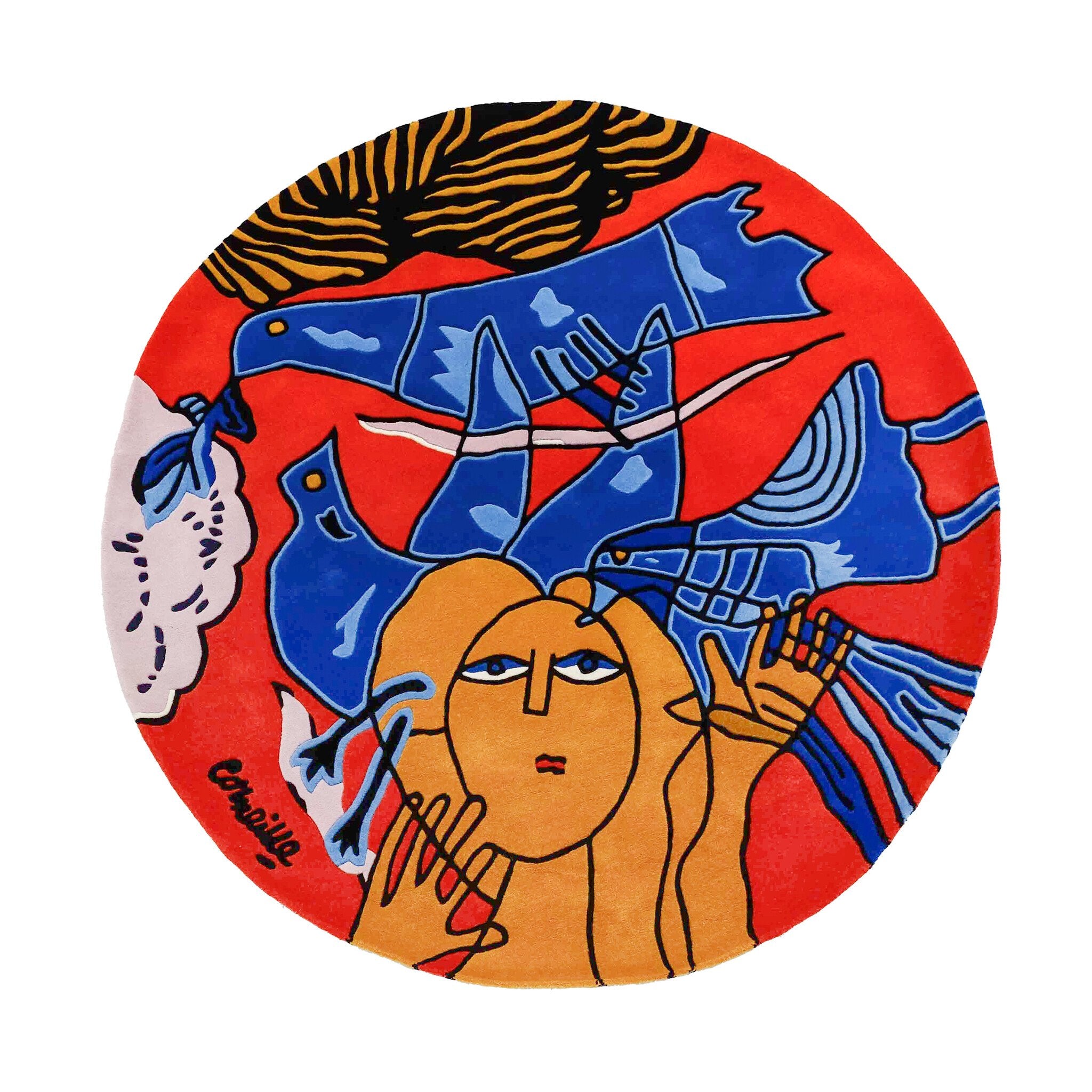 Corneille, Tapijt 'Les oiseaux bleus', 2008-zoom-1
