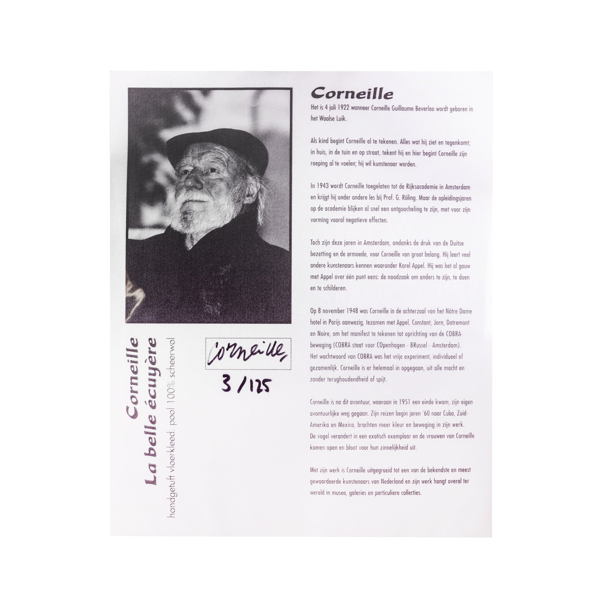 Corneille, Tapijt 'La belle écuyère', 1999-6