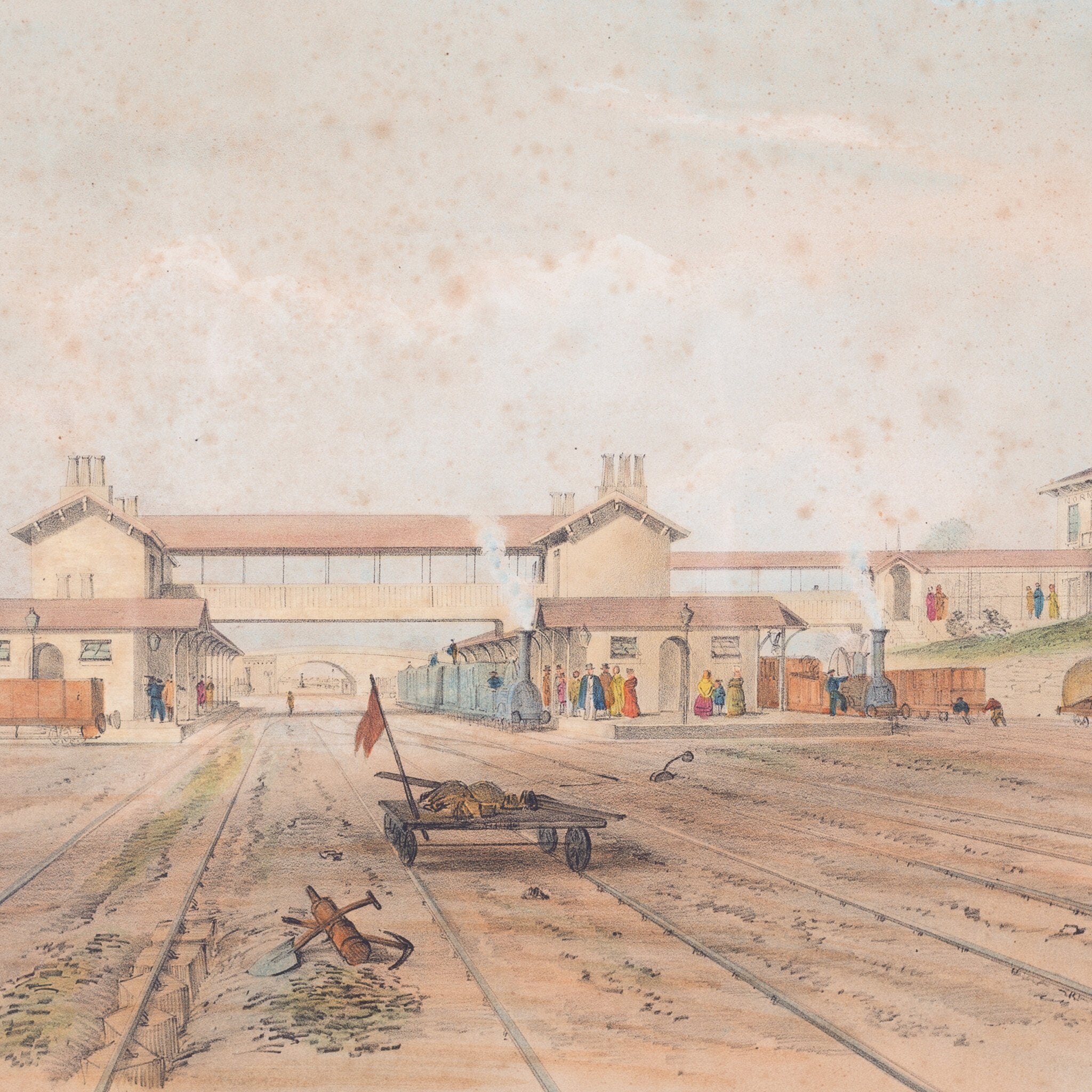 Prent 'Normanton Station', 1840-zoom-2