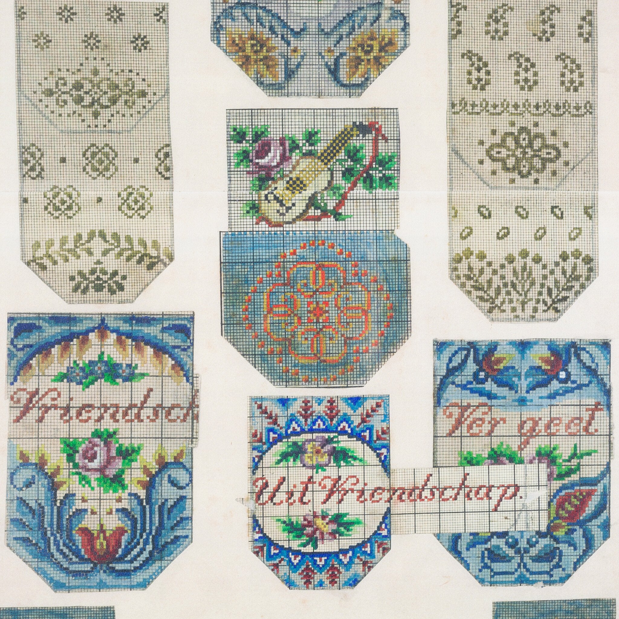 Tekstuele kralenpatronen, 19e eeuw-zoom-2