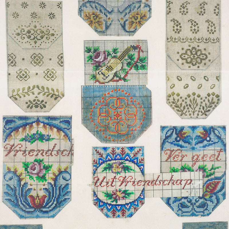 Tekstuele kralenpatronen, 19e eeuw-zoom-