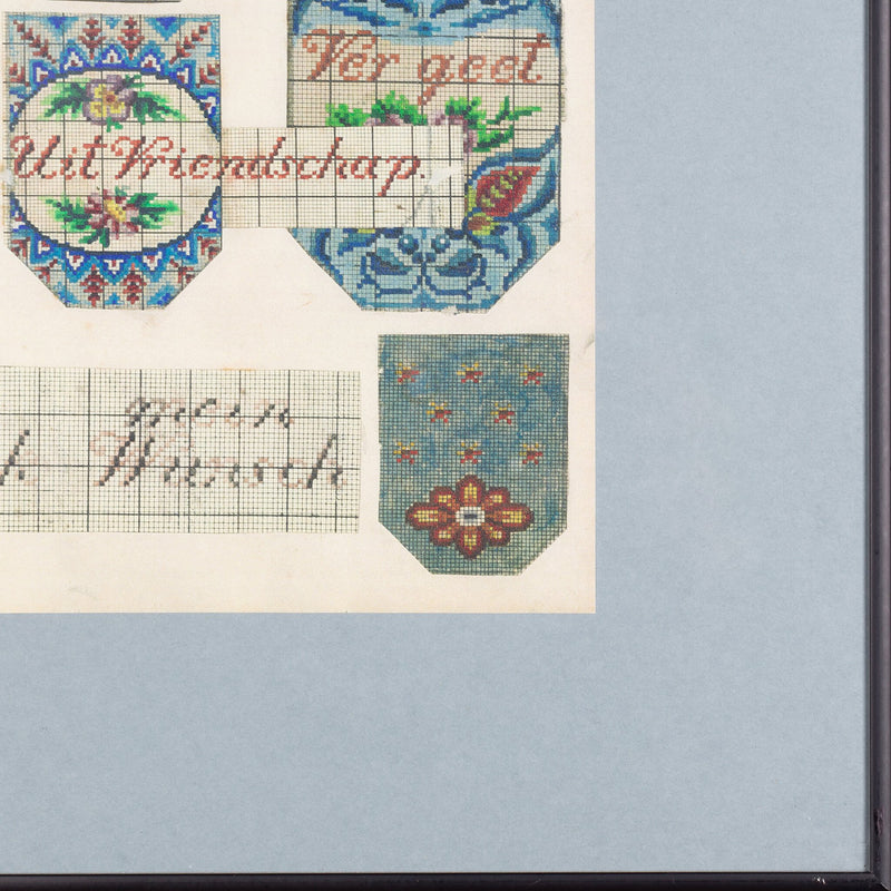 Tekstuele kralenpatronen, 19e eeuw-zoom-