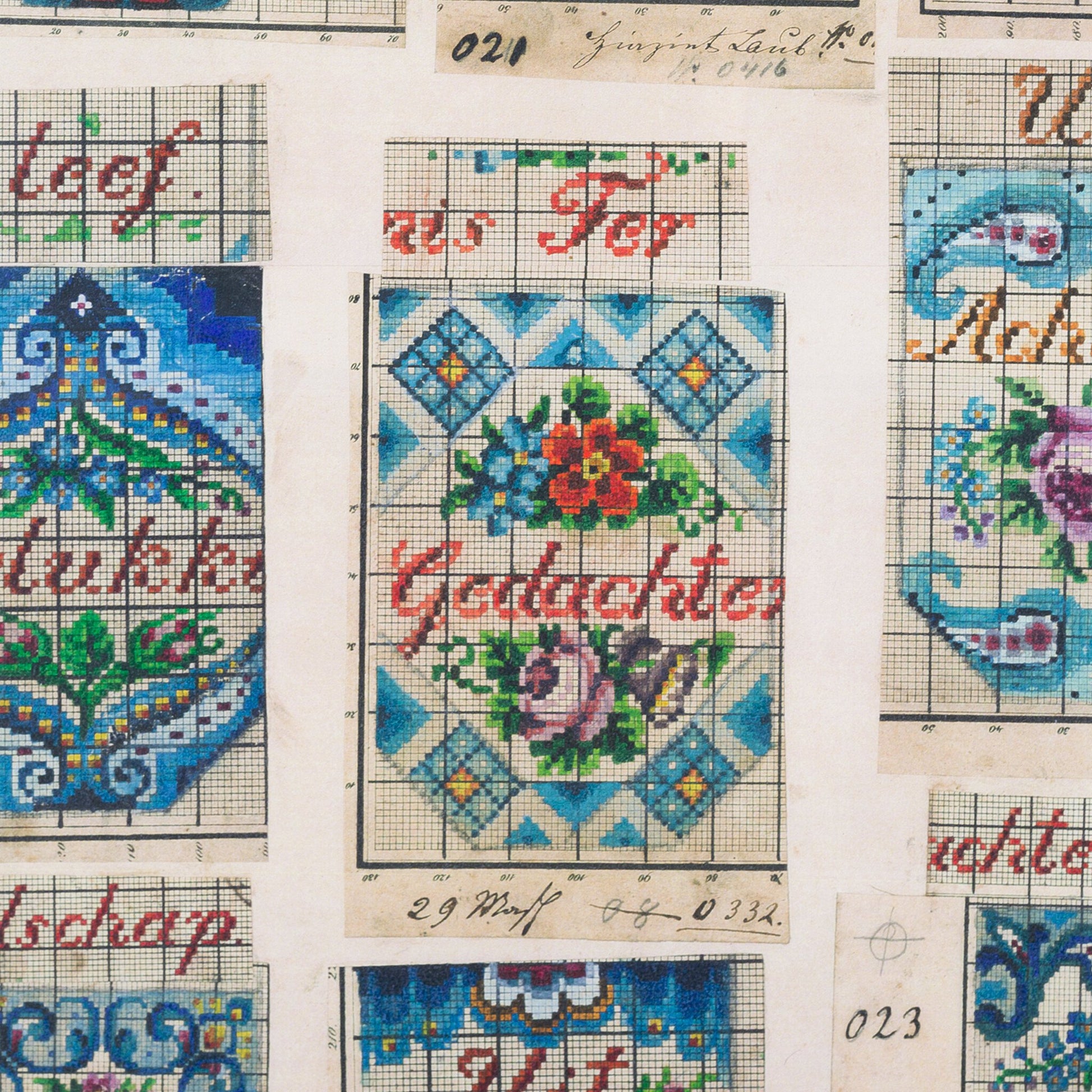 Tekstuele kralenpatronen, 19e eeuw-2