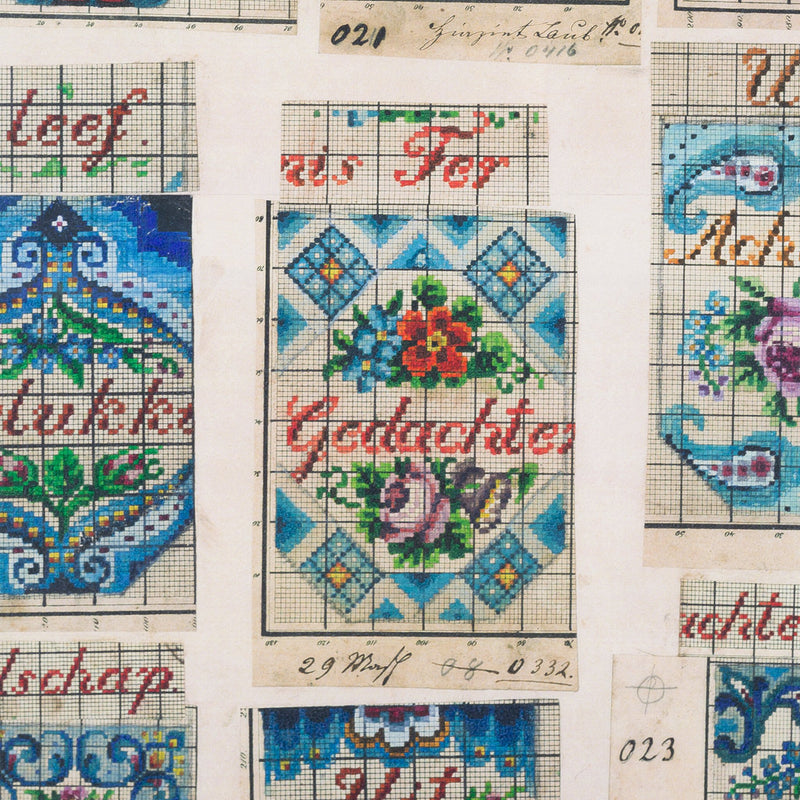 Tekstuele kralenpatronen, 19e eeuw-zoom-