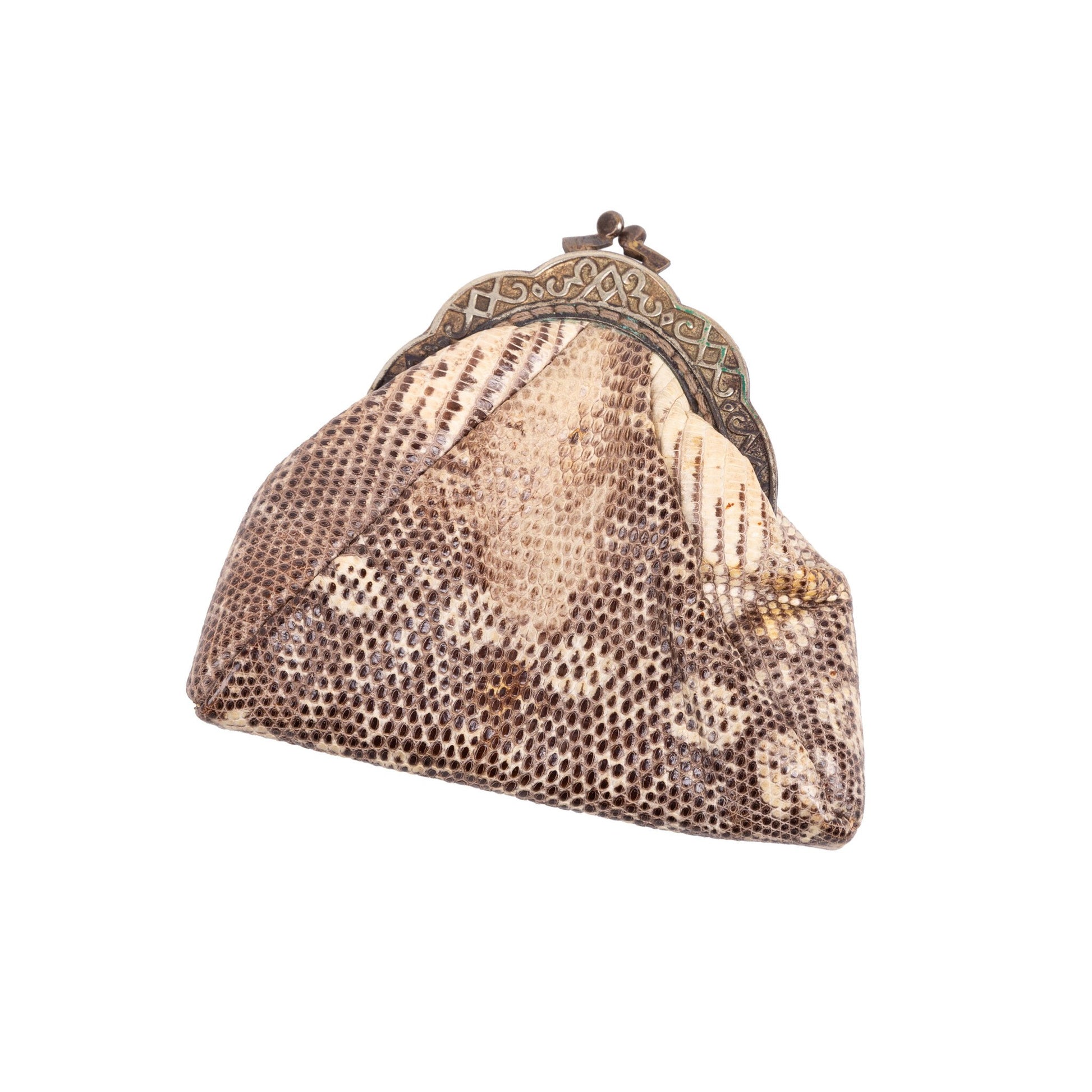 Bruin-witte clutch en portemonnee, 20e eeuw-6