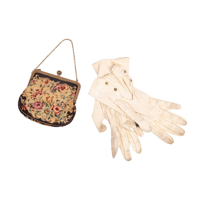 Petit point avondtasje met handschoentjes-zoom-
