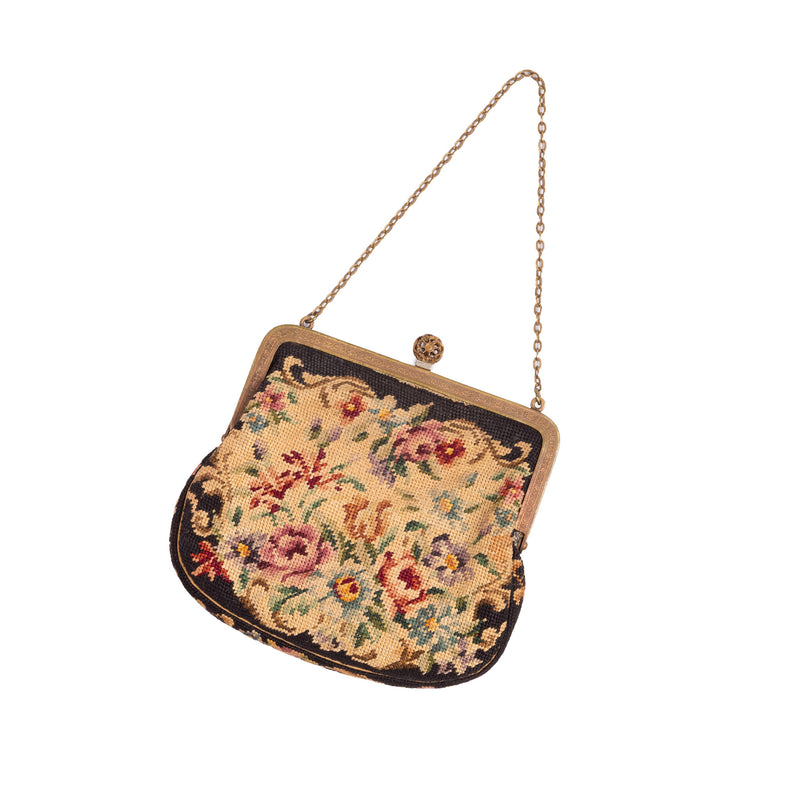 Petit point avondtasje met handschoentjes-zoom-