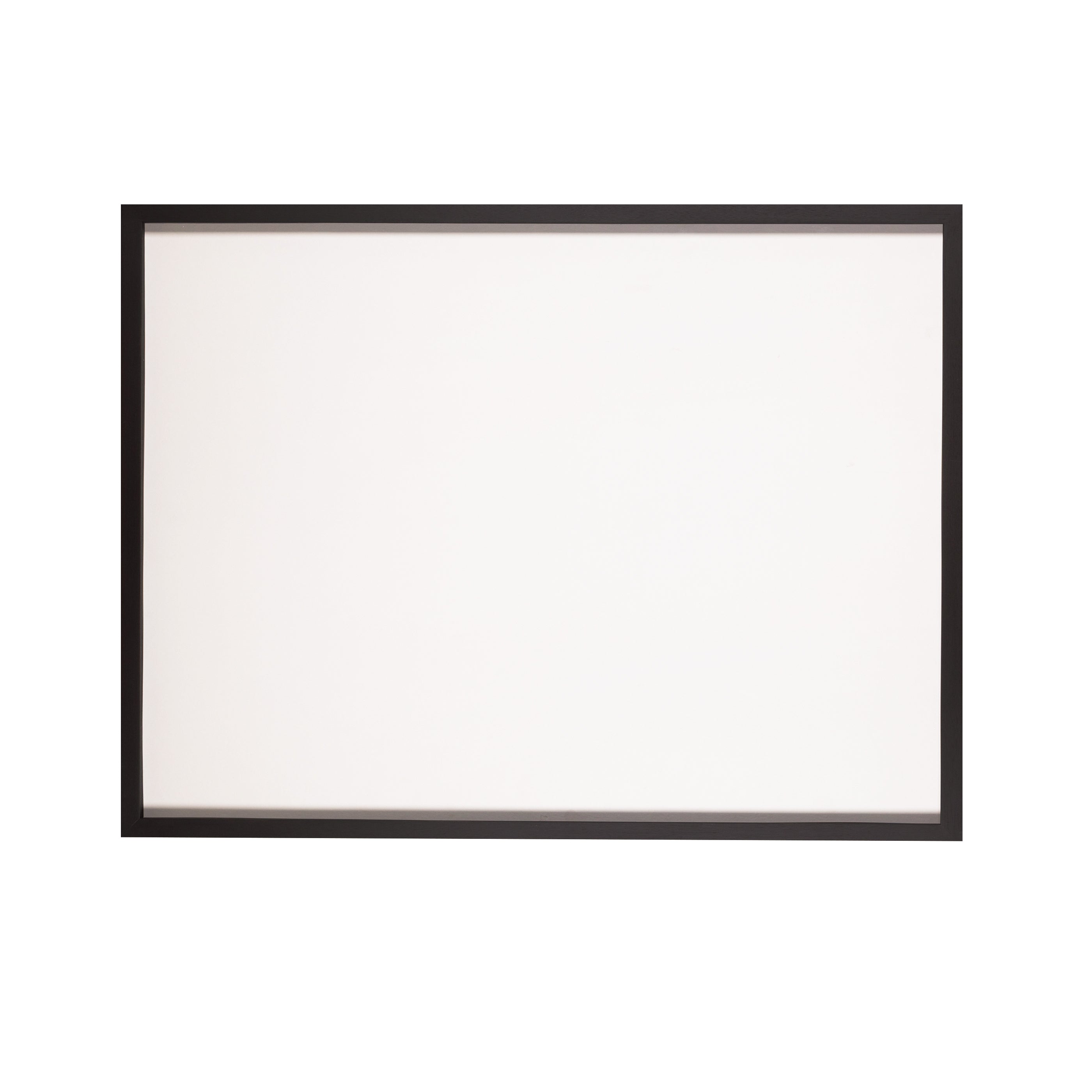 Zwarte houten lijst met museumglas, 83,5 x 109 cm
