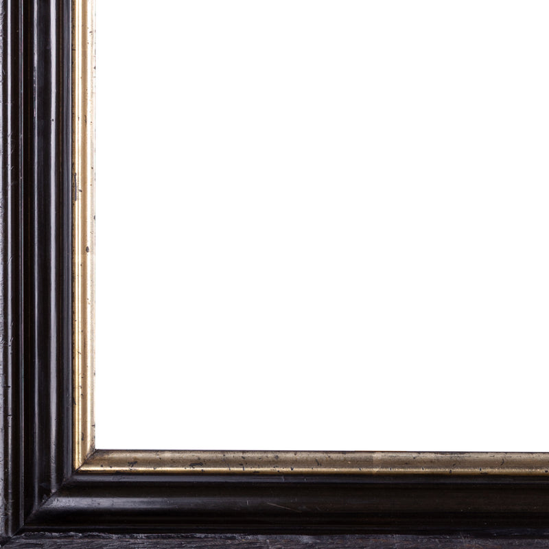 Zwarte houten lijst; ca. 69 x 76 x 3 cm; begin 20e eeuw-zoom-