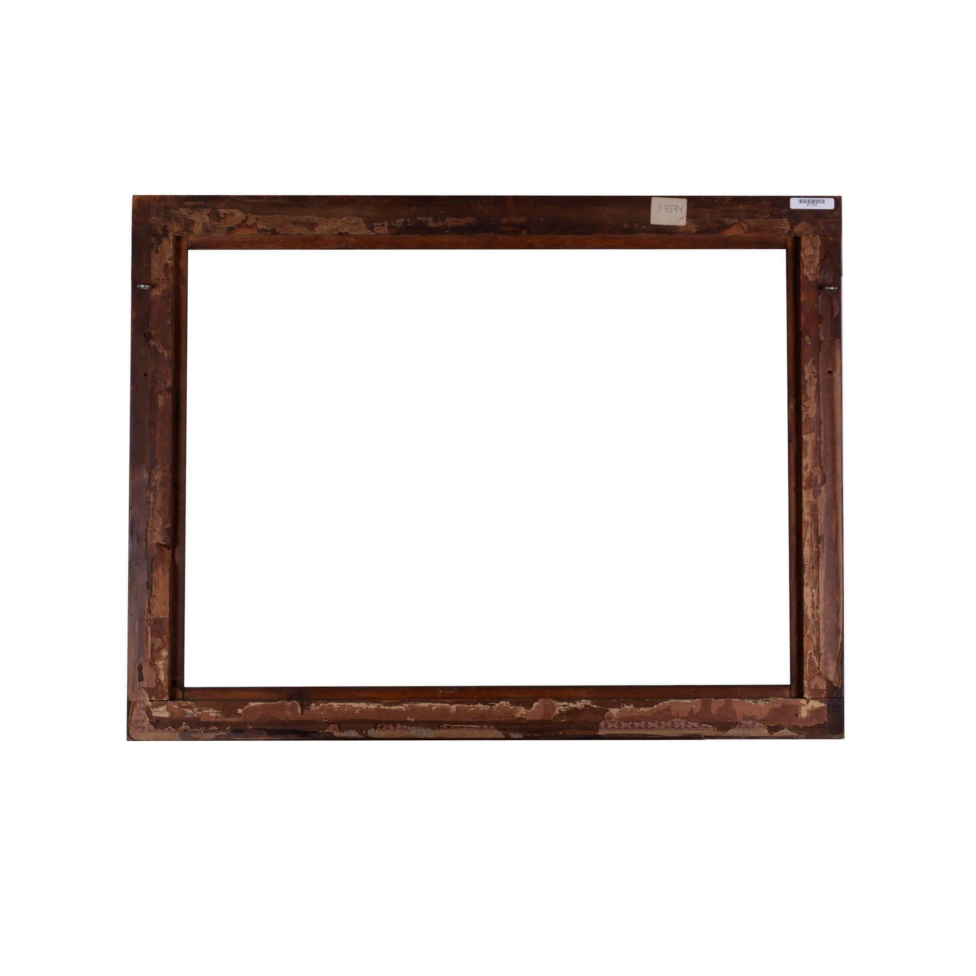 Bruine houten lijst; ca. 63,5 x 82 x 2 cm; begin 20e eeuw-5