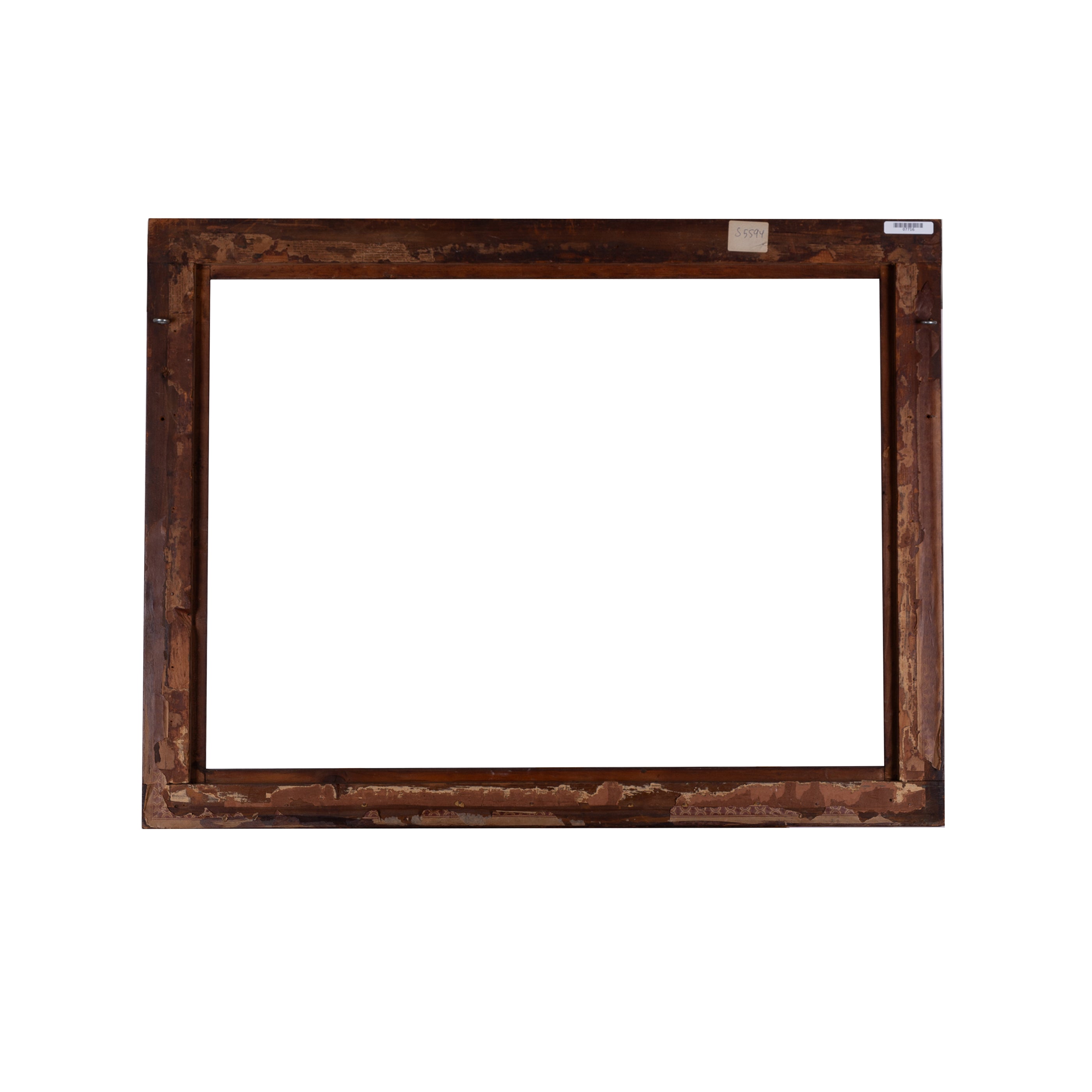 Bruine houten lijst; ca. 63,5 x 82 x 2 cm; begin 20e eeuw-zoom-5