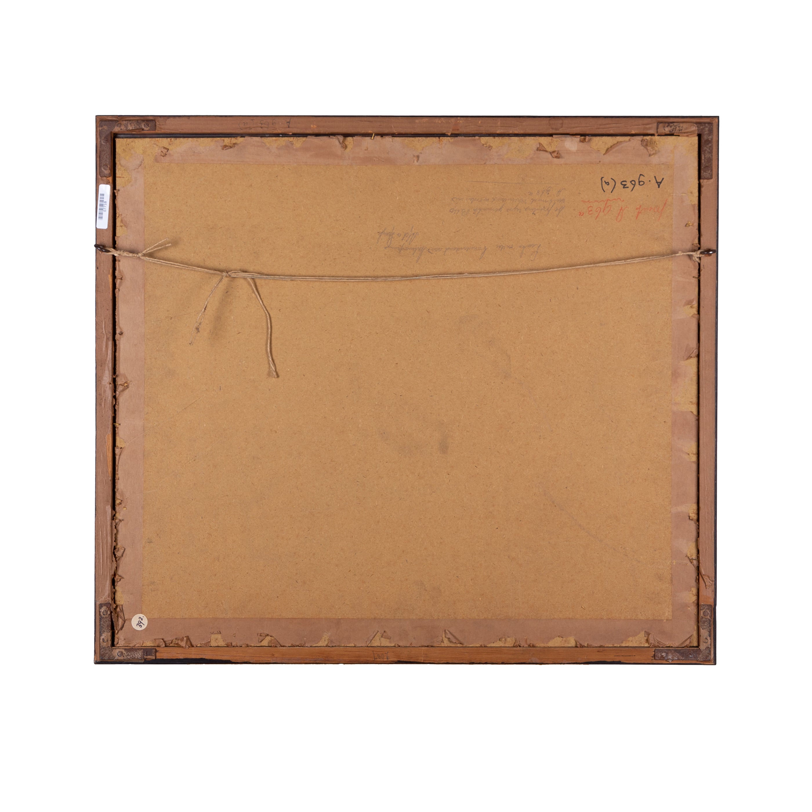 Bruine houten lijst; ca. 63,5 x 72,5 x 2,5 cm; 20e eeuw-zoom-4