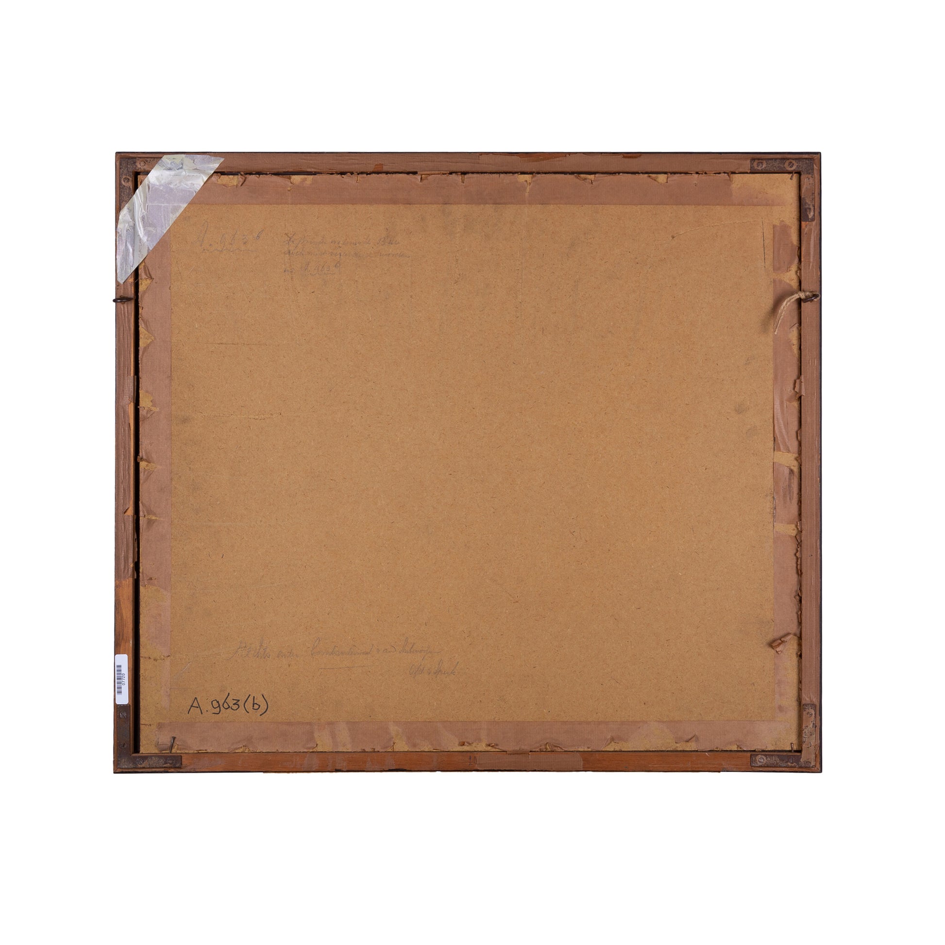 Bruine houten lijst; ca. 63,5 x 72,5 x 2,5 cm; begin 20e eeuw-4