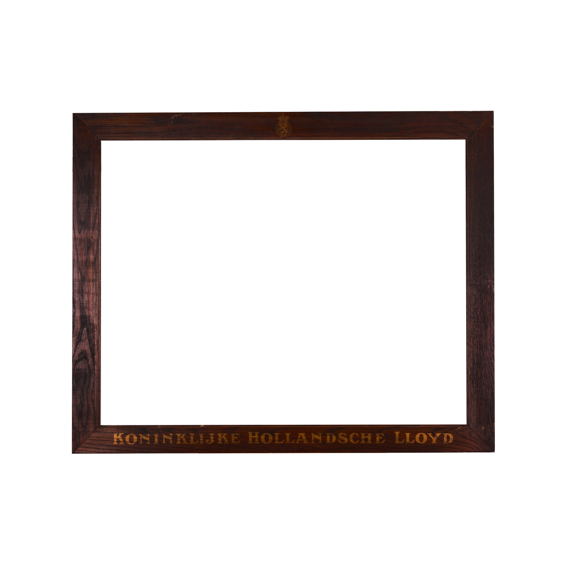 Bruine houten lijst; ca. 83 x 105,5 x 2 cm; begin 20e eeuw-1