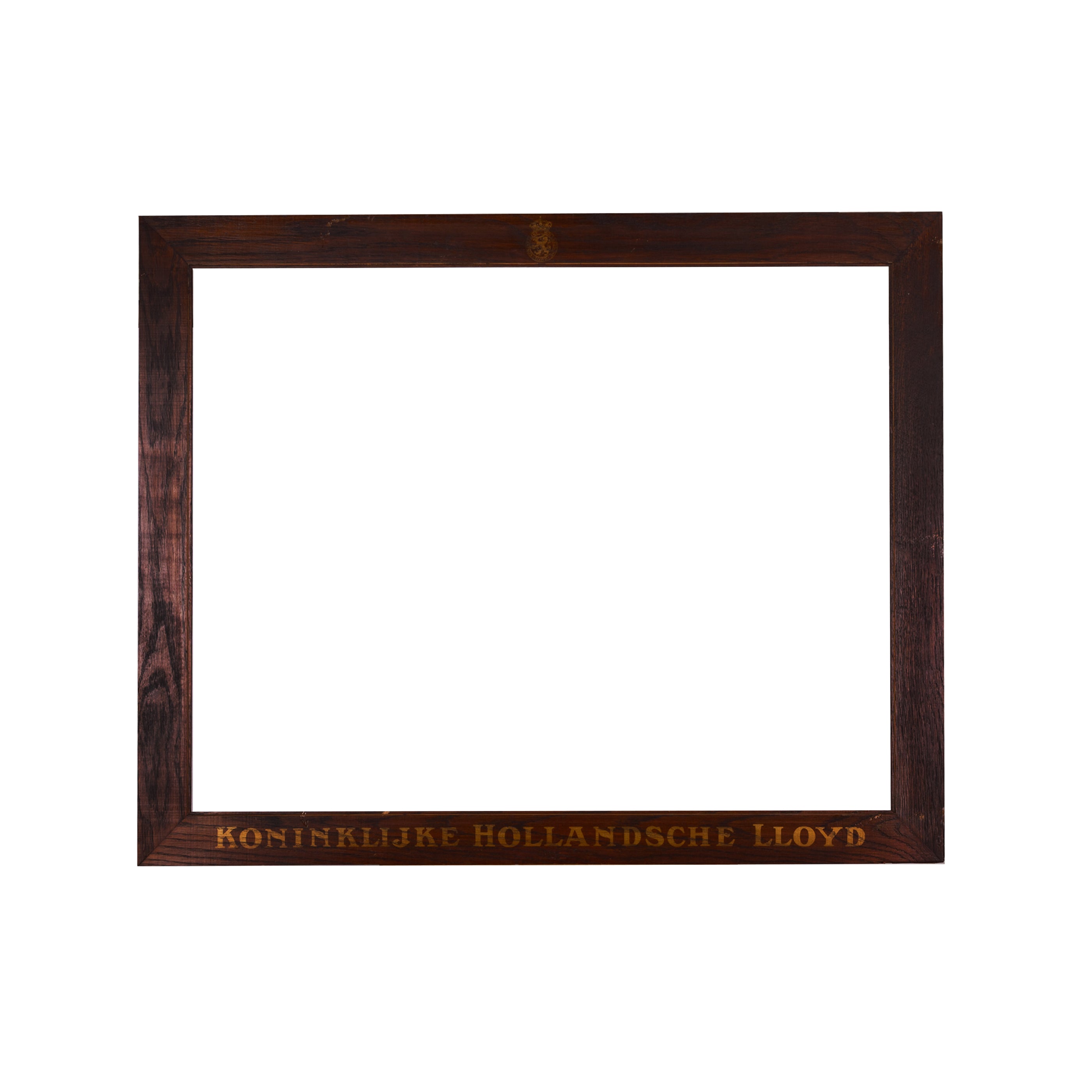 Bruine houten lijst; ca. 83 x 105,5 x 2 cm; begin 20e eeuw-zoom-1