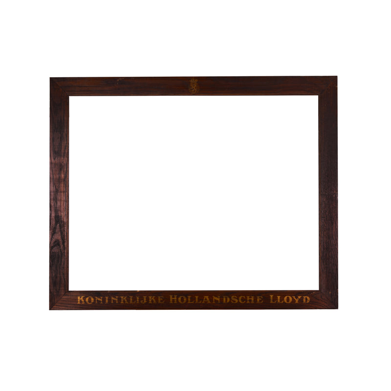 Bruine houten lijst; ca. 83 x 105,5 x 2 cm; begin 20e eeuw-zoom-