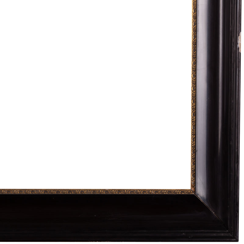 Zwartbruine houten lijst; ca. 66 x 83,5 x 4,5 cm; begin 20e eeuw-zoom-