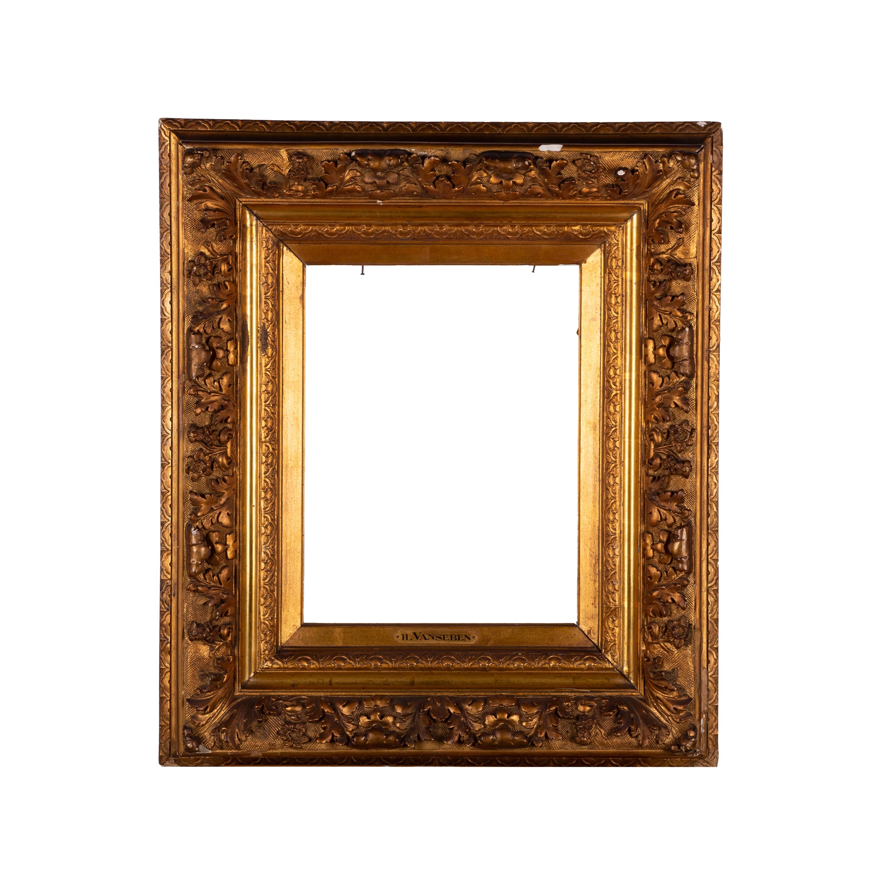 Antieke goudkleurige lijst; ca. 71 x 62 x 10 cm; eind 19e / begin 20e eeuw