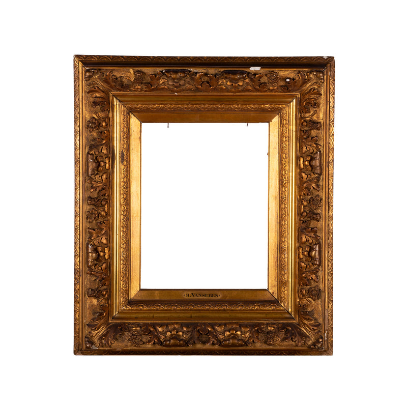 Antieke goudkleurige lijst; ca. 71 x 62 x 10 cm; eind 19e / begin 20e eeuw-zoom-