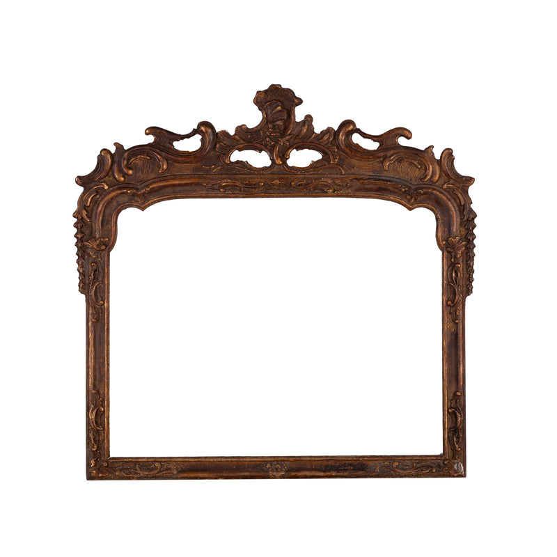 Antieke houten lijst; ca. 62 x 60 x 3 cm; eind 19e / begin 20e eeuw-zoom-