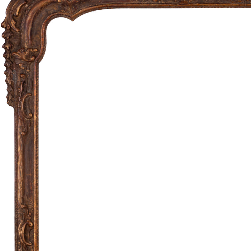 Antieke houten lijst; ca. 62 x 60 x 3 cm; eind 19e / begin 20e eeuw-zoom-