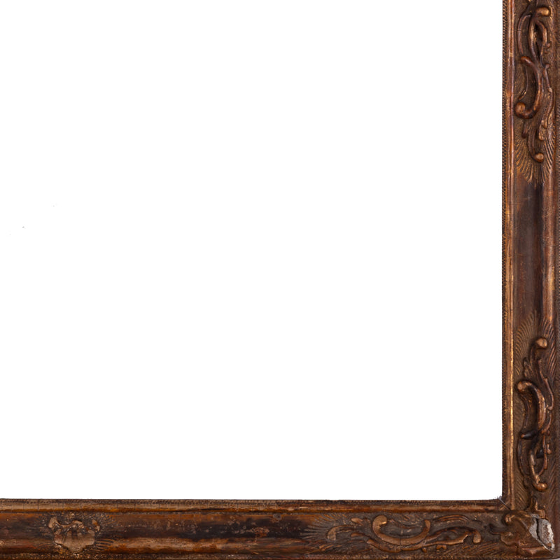 Antieke houten lijst; ca. 62 x 60 x 3 cm; eind 19e / begin 20e eeuw-zoom-