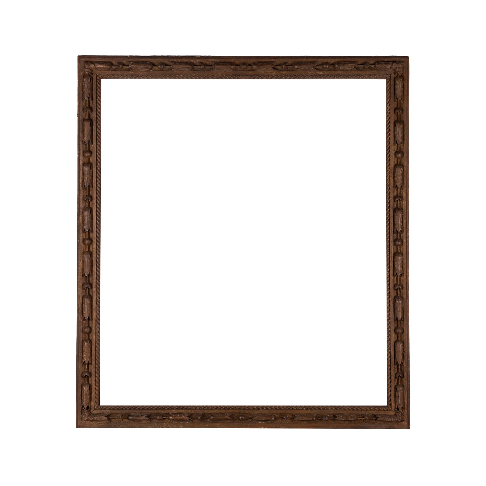 Antieke houten lijst; ca. 83 x 73,5 x 3,5 cm; eind 19e / begin 20e eeuw-1
