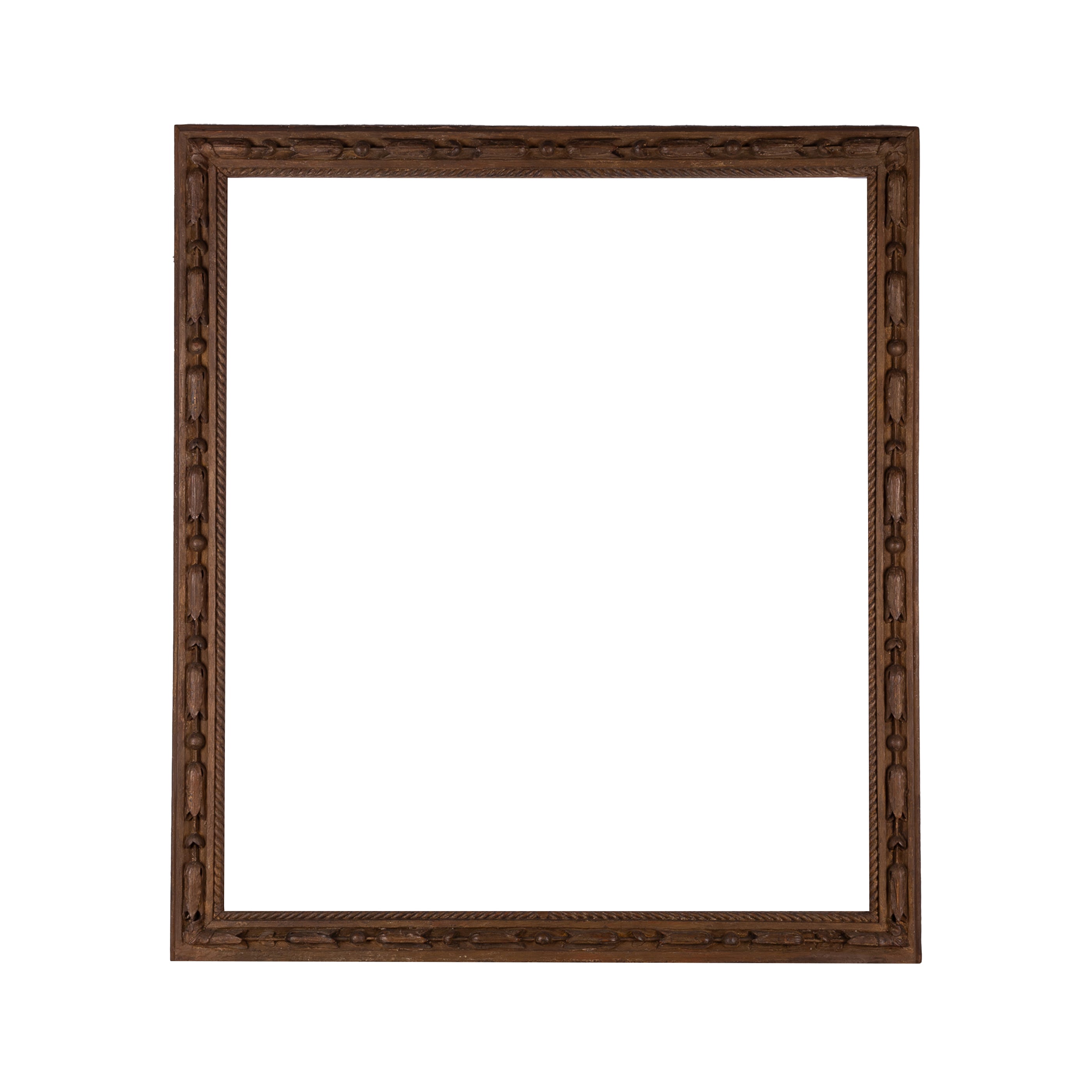 Antieke houten lijst; ca. 83 x 73,5 x 3,5 cm; eind 19e / begin 20e eeuw-zoom-1